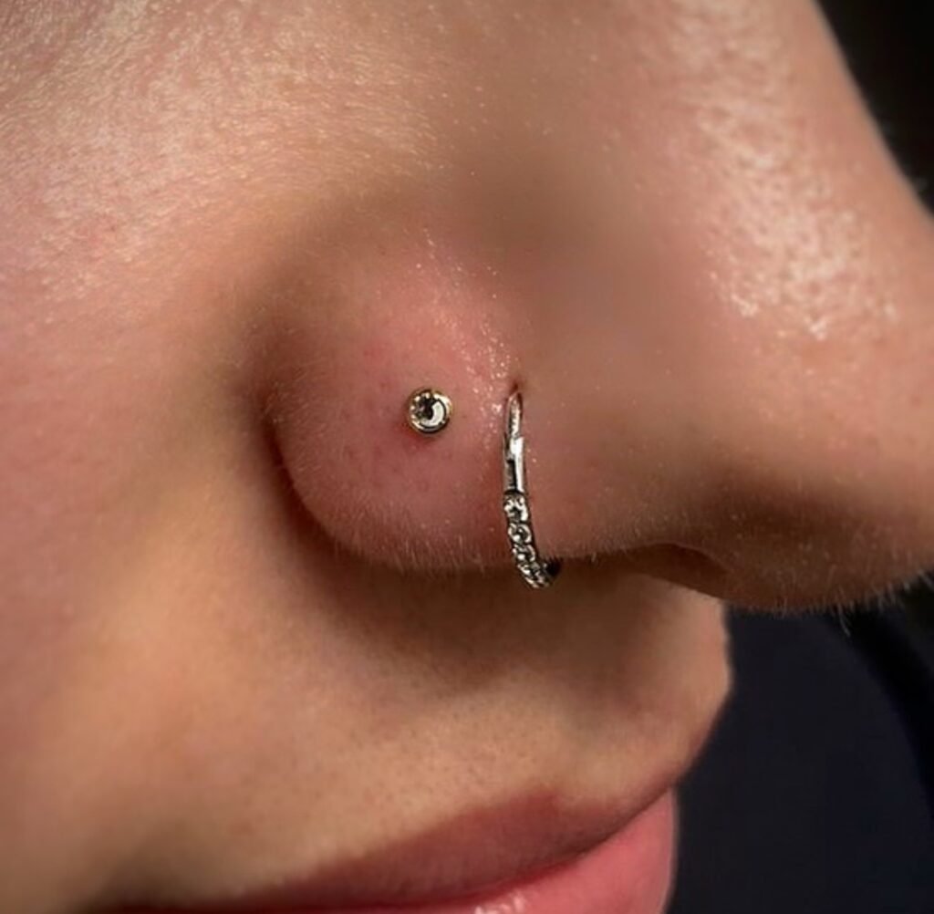 cute double nose Piercing ideas