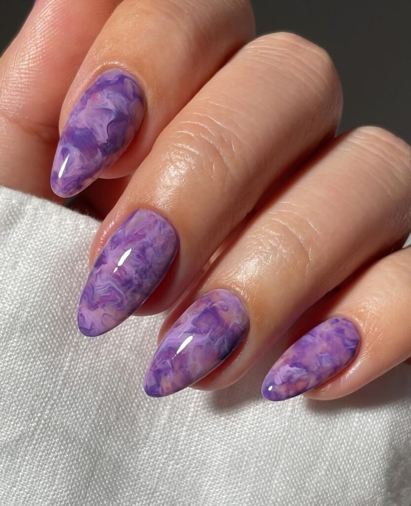 Purple nails art designs ideas