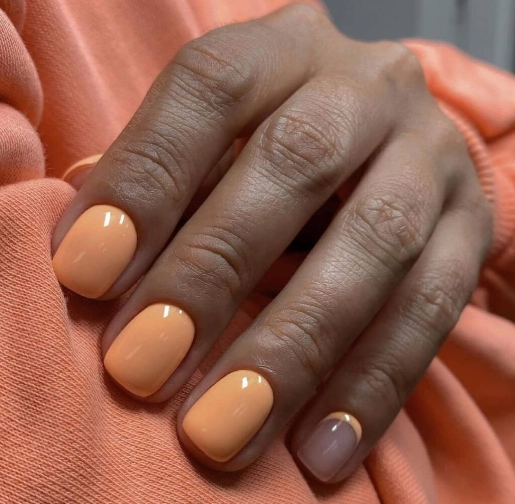 Best orange color nails design