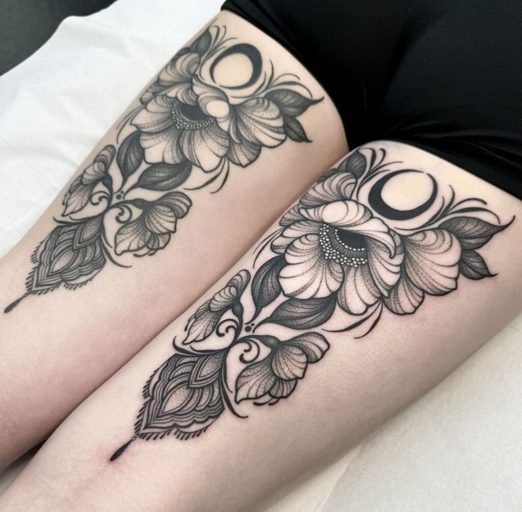 Cool womens thigh tattoos