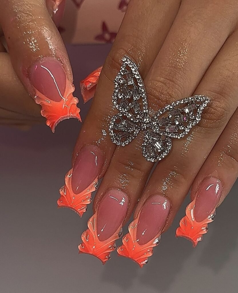 Glitter Orange colour design ideas