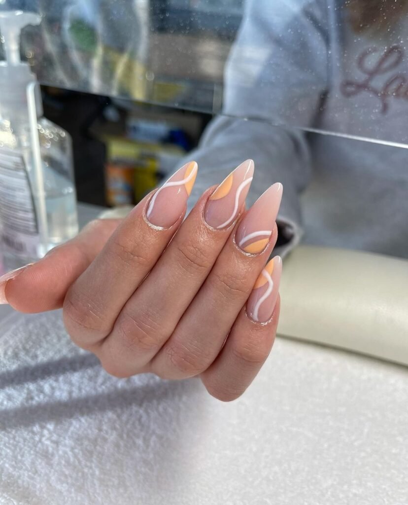 Orange color nails polish