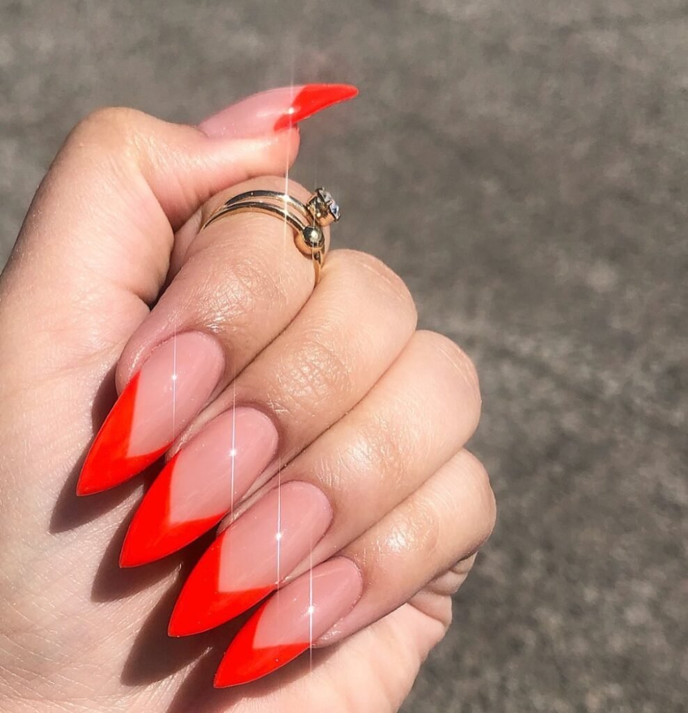 Stunning Orange color nails design