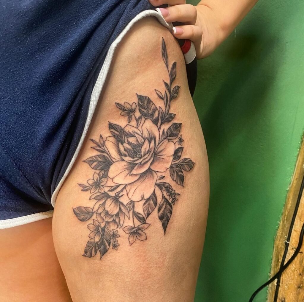 women's thigh tattoos with meaning