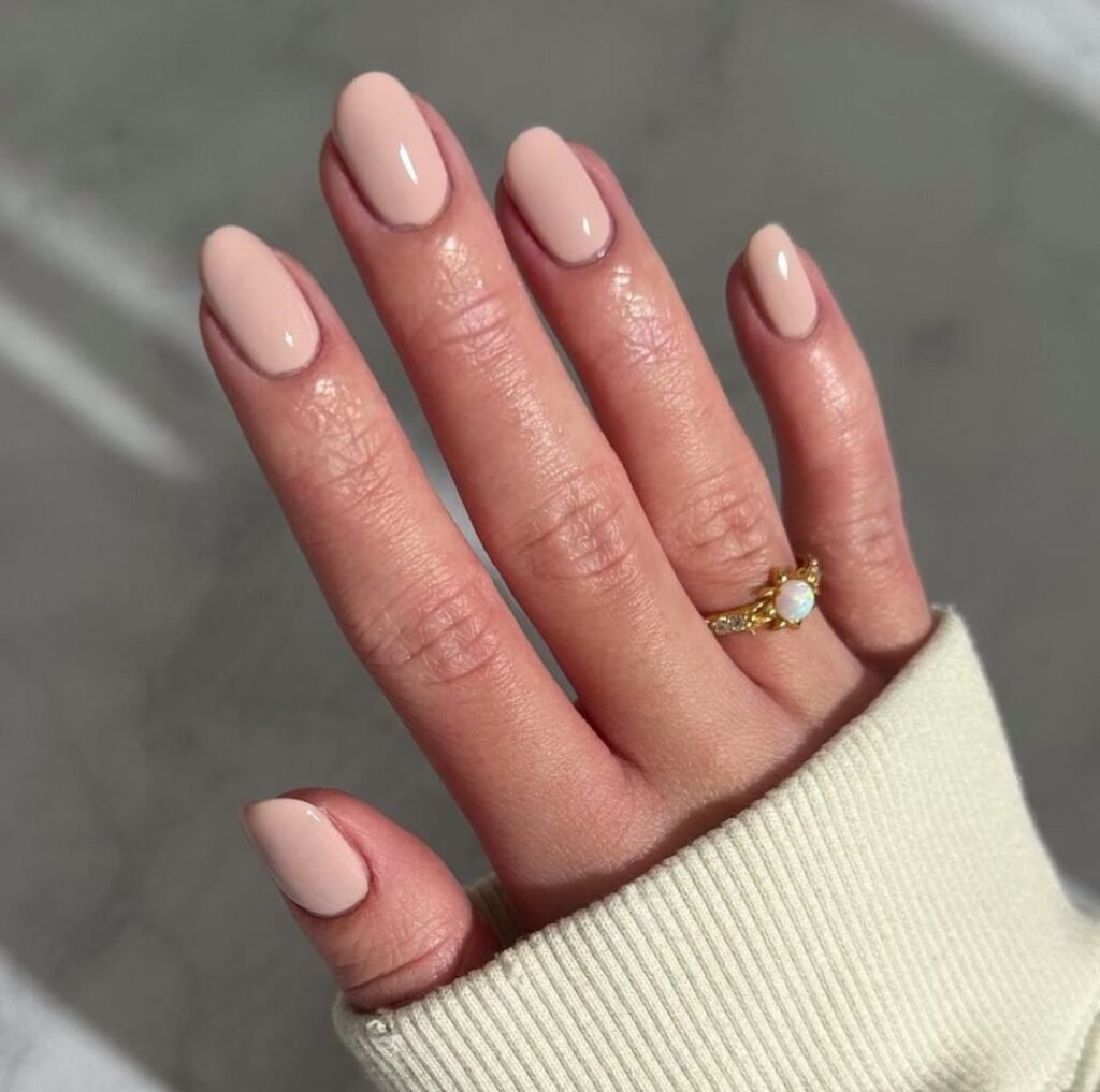 Natural light pink nails