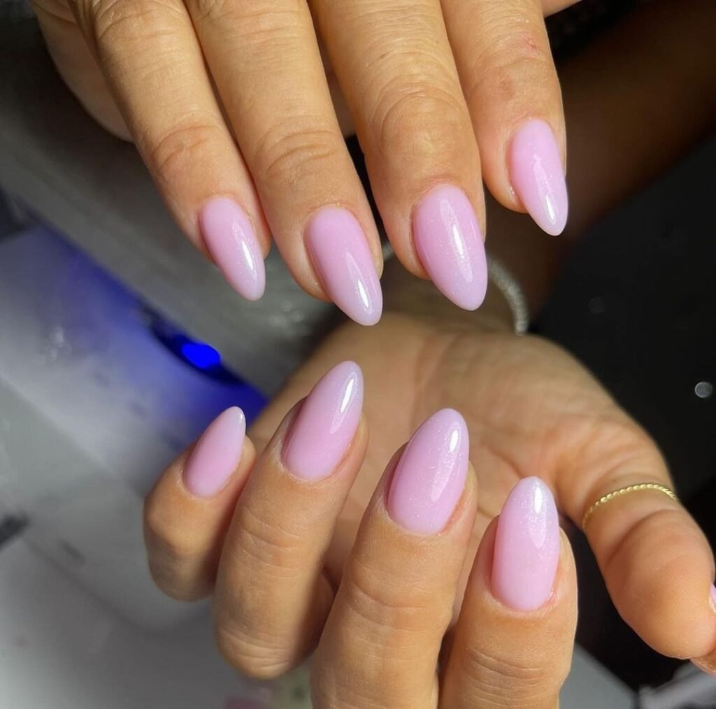 Simple light pink nails
