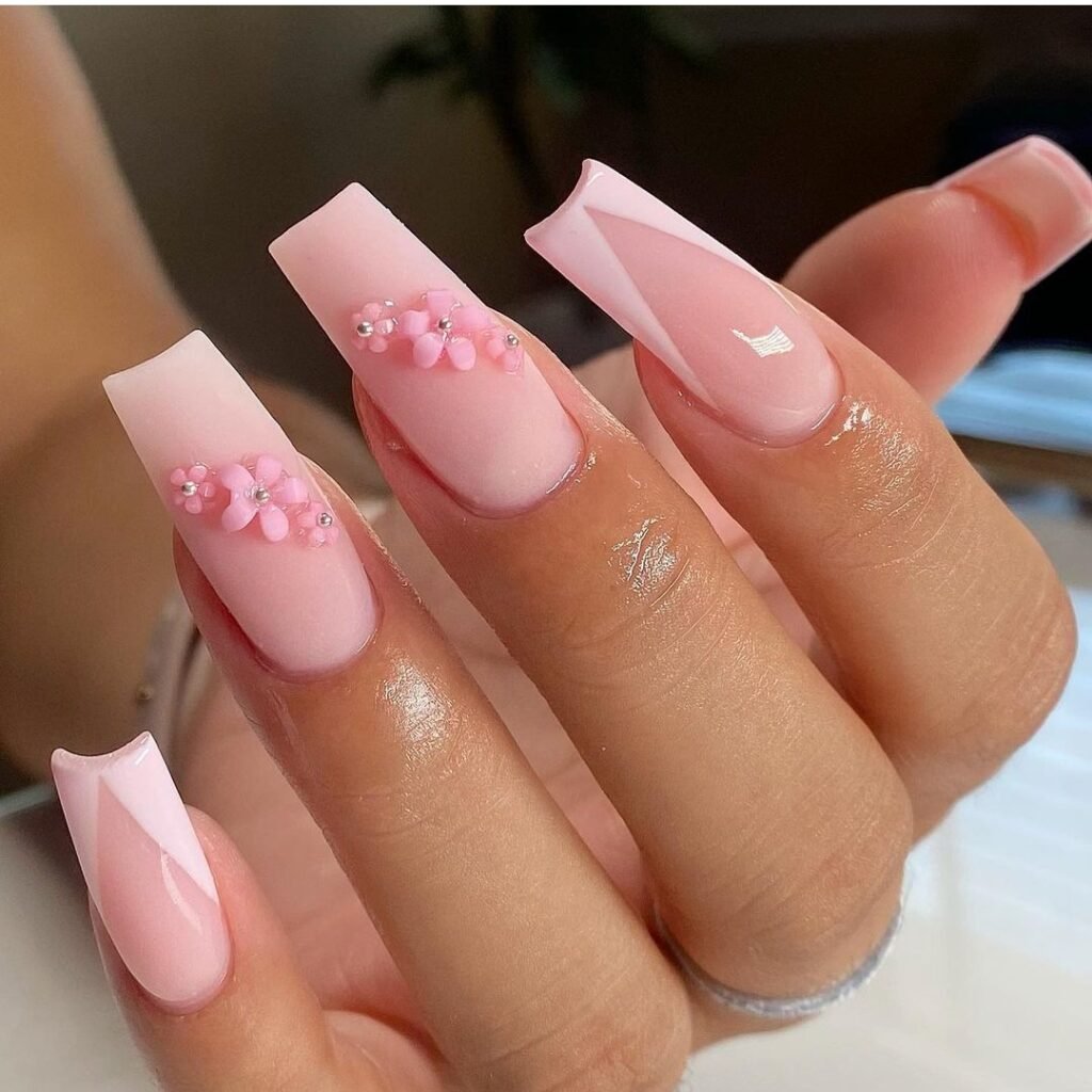 light pink nails design